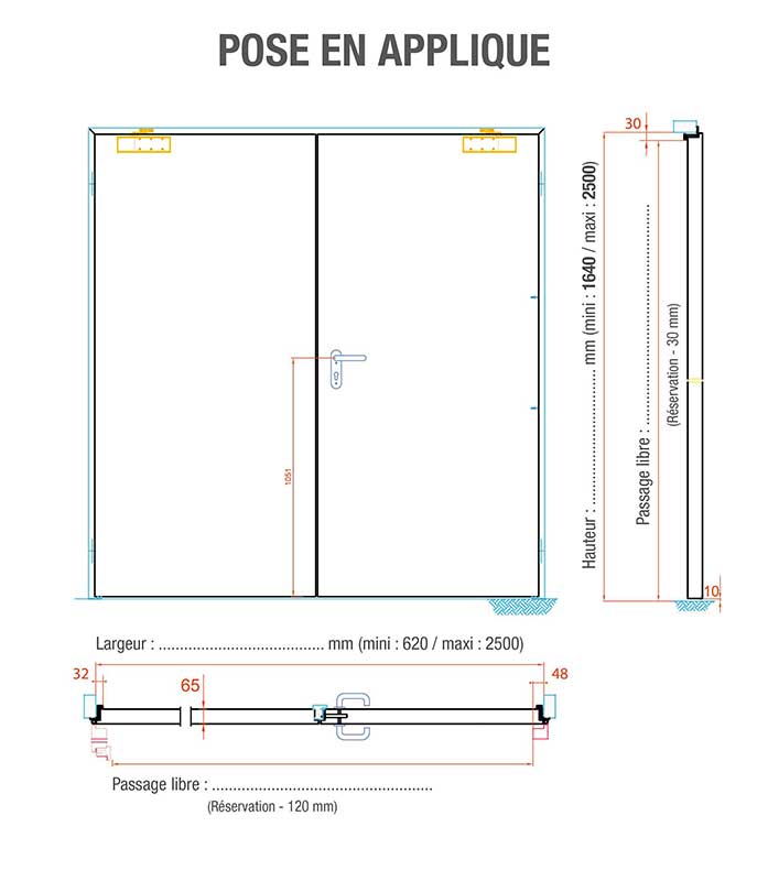 Plan-bloc-porte-coupe-feu-applique-2vantaux