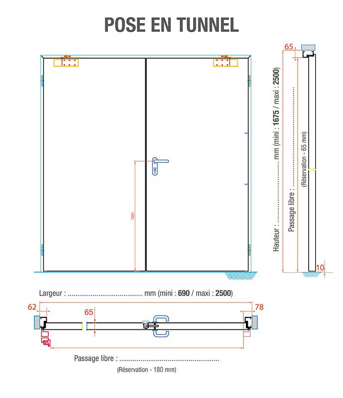 Plan-bloc-porte-coupe-feu-tunnel-2vantaux