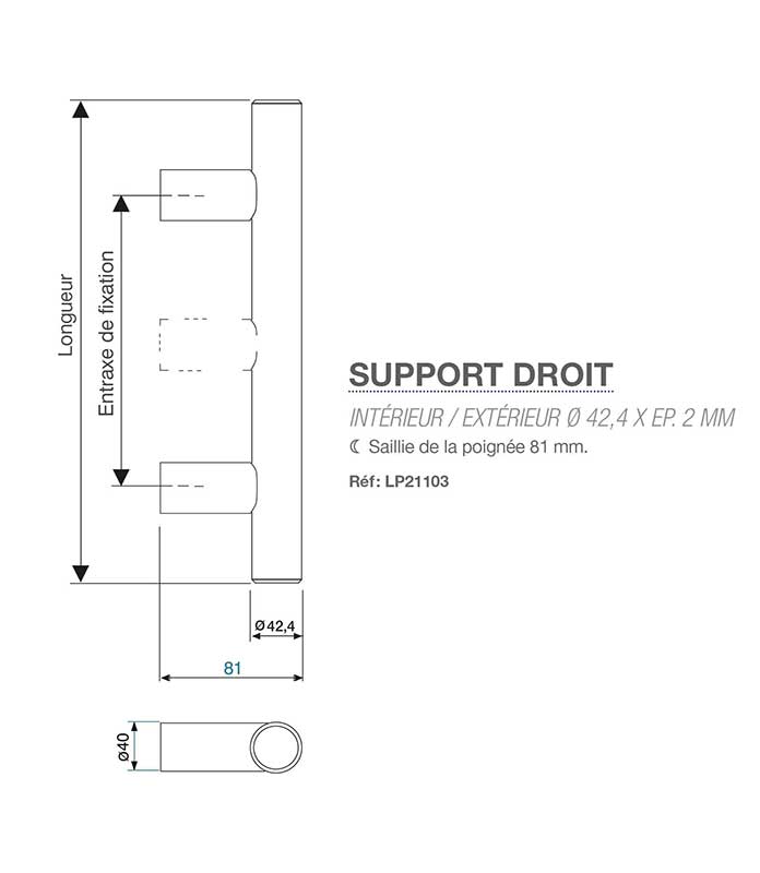 Support-droit-Diam42,4mm