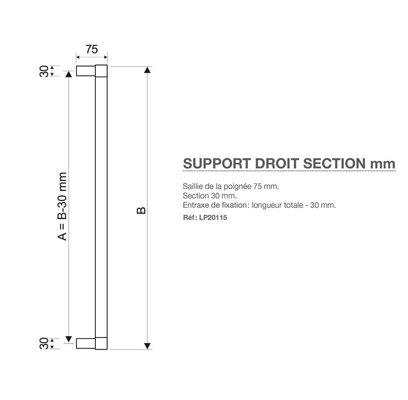Support-droit-section-30mm
