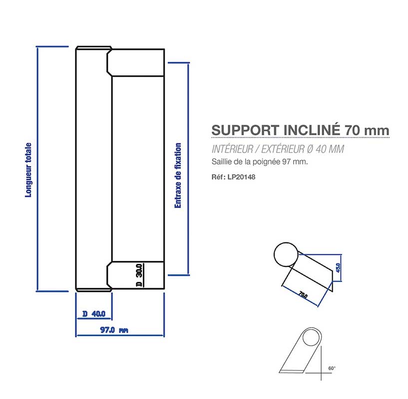 Support-incliné-70-mm