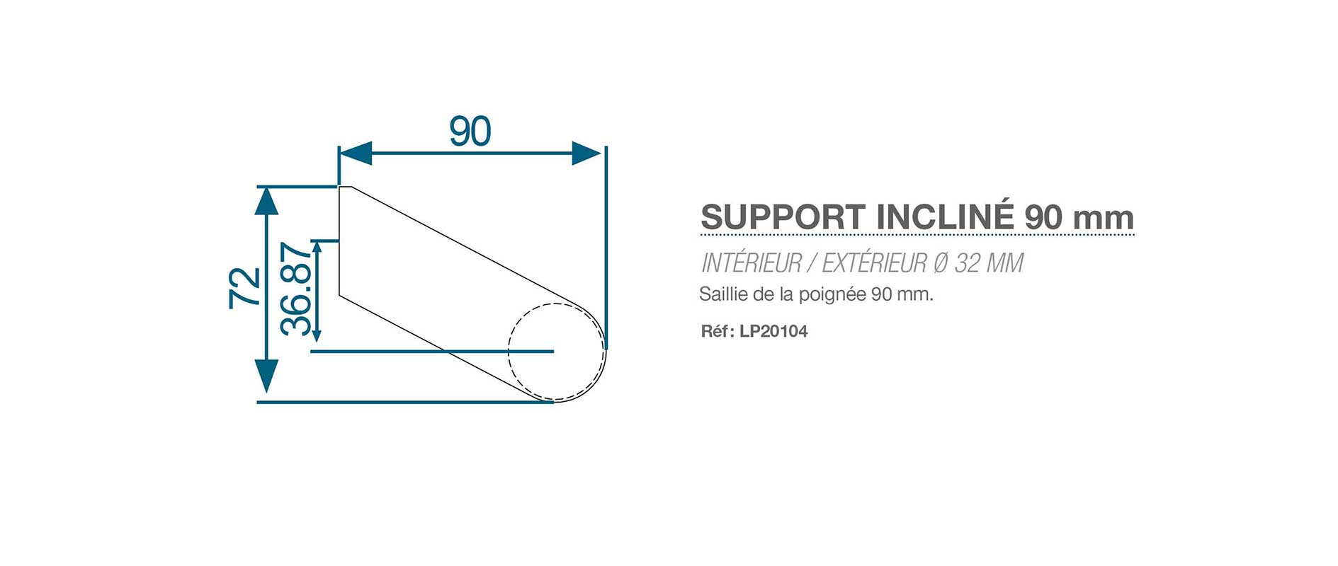 Support-incliné-diam32mm