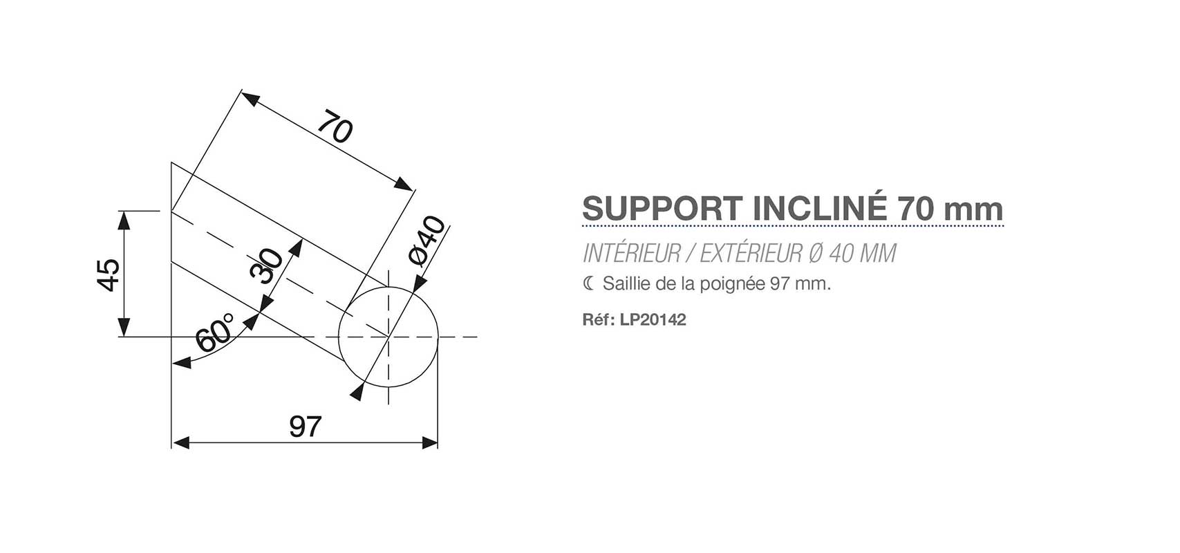 Support-incliné-Diam40-70mm