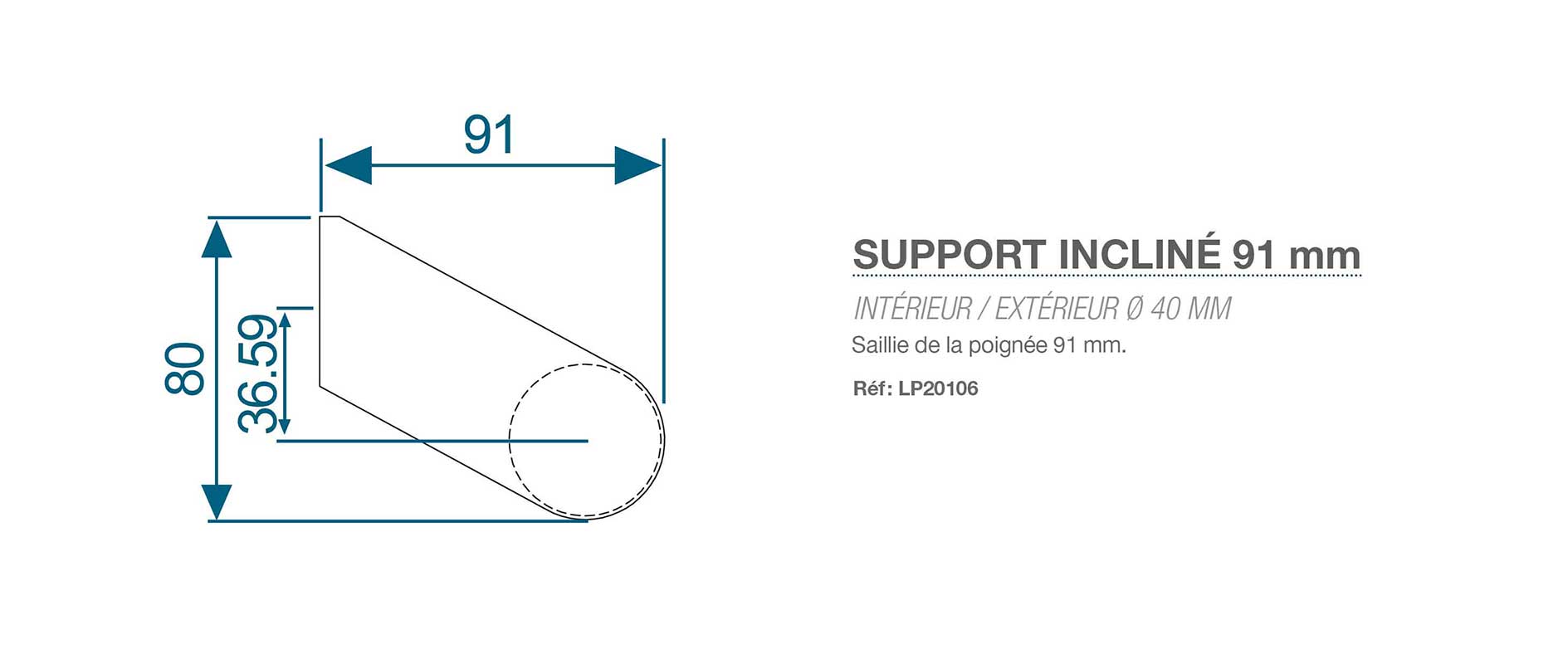 Support-incline-diam40mm